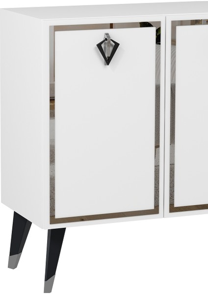 8210-32DD KB150 Konsol, Tv Ünitesi Beyaz-Gümüş-Siyah indirimleri