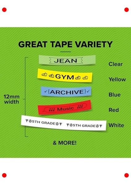 Etiketleme Makinesi Kağıt Şerit, 12MM x 4m, Beyaz fiyatları