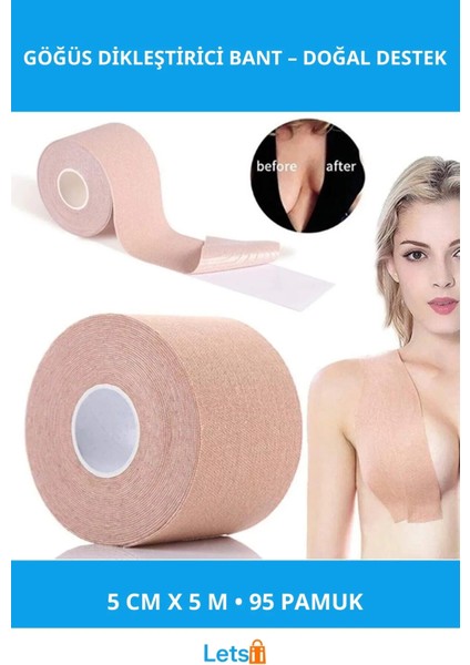 Göğüs Dikleştirici Bant %95 Pamuk 5cm x 5m