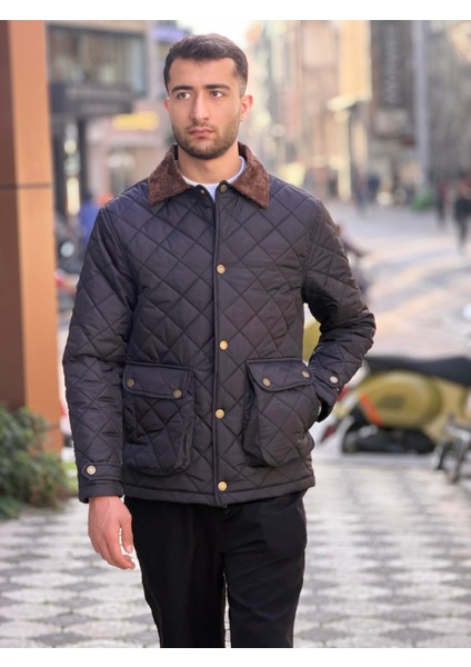 X-2033 Yaka Garni Detaylı Astarlı Kapitone Mont modelleri