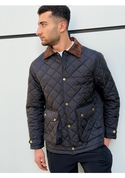 X-2033 Yaka Garni Detaylı Astarlı Kapitone Mont