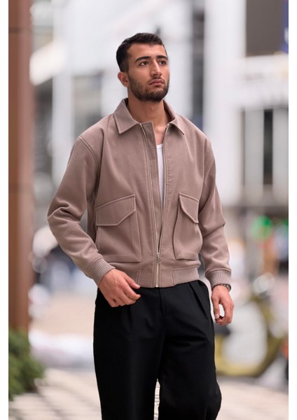 X-2025 Cep Detaylı Fermuarlı Astarlı Kaşe Mont modelleri