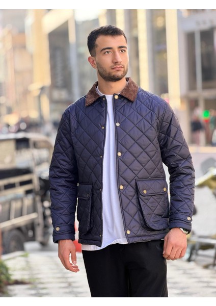 X-2033 Yaka Garni Detaylı Astarlı Kapitone Mont