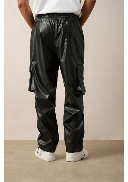 R-4348 Körüklü Cep Diz Detaylı Deri Pantolon indirimleri