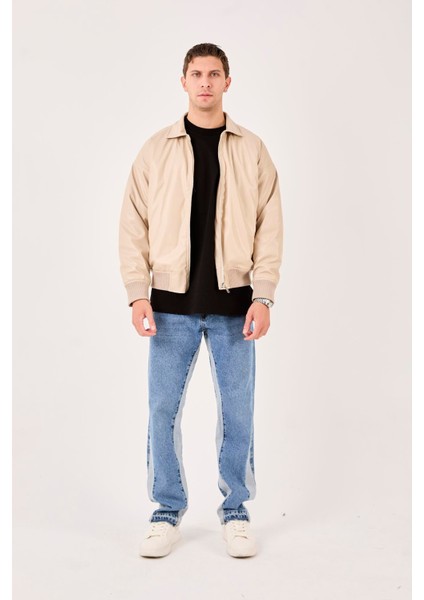 X-2015 Etek Kol Ribanalı Astarlı Deri Mont