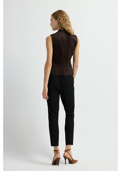 Büzgülü Düğmeli Bluz Kahve 11543676003 indirimleri