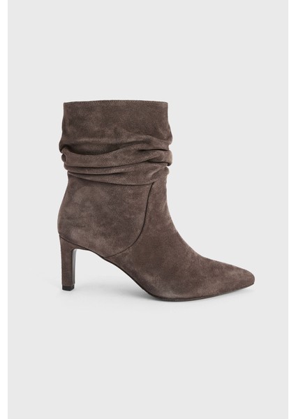 Süet Topuklu Bot Vizon 11644363001