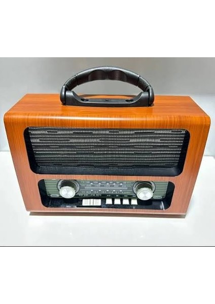 RT-557 Nostaljik Radyo - Bluetoothlu, Fm/am/sw 3 Band, Usb/tf Kart Girişli, Işıklı (Flashing Light) Şarjlı Müzik Kutusu