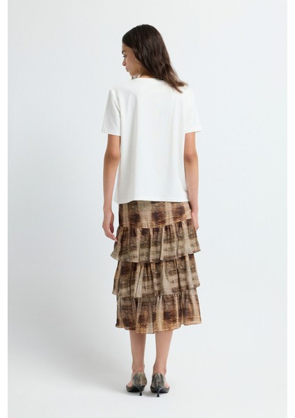 Yakası Taşlı Kısa Kol Tişört Kemik 17543613002 indirimleri