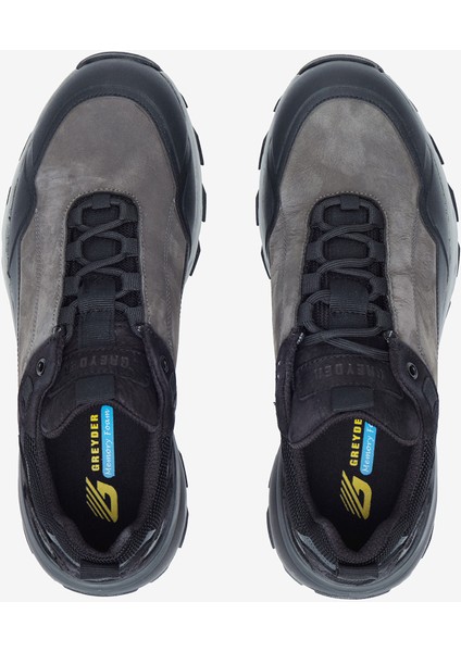 Erkek Koyu Gri Hakiki Deri Outdoor Ayakkabı 5K1GA16348