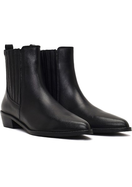 Kadın Siyah Deri Chelsea Bot 25WFD163618 fırsatları