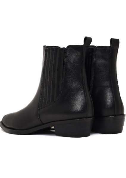 Kadın Siyah Deri Chelsea Bot 25WFD163618