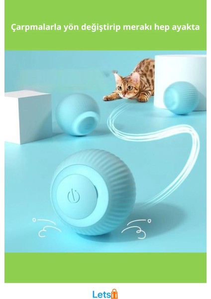 Akıllı Interaktif Kedi Oyuncak Topu Işıklı Titreşimli Hareket Sensörlü fiyatları