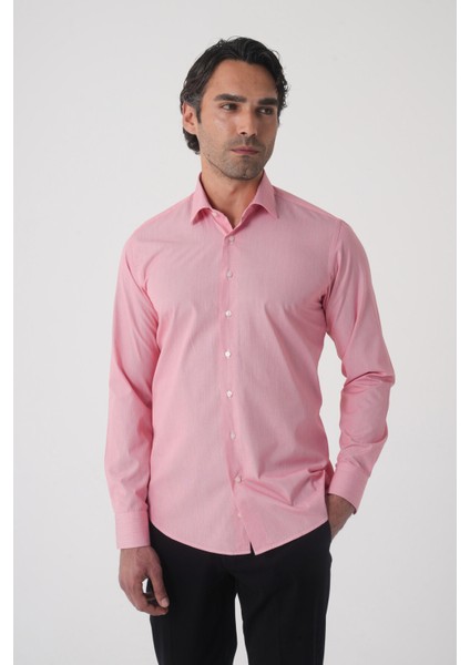 Regular Fit Erkek Uzun Kol Pamuk Kırmızı Gömlek GMCZG250083_C24 fiyatları