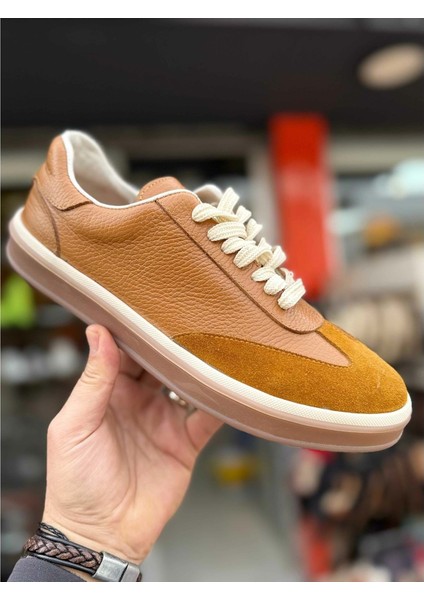 Erkek Iç Dış Hakiki Deri Günlük Sneaker Ayakkabı 01 - Taba - 40 modelleri