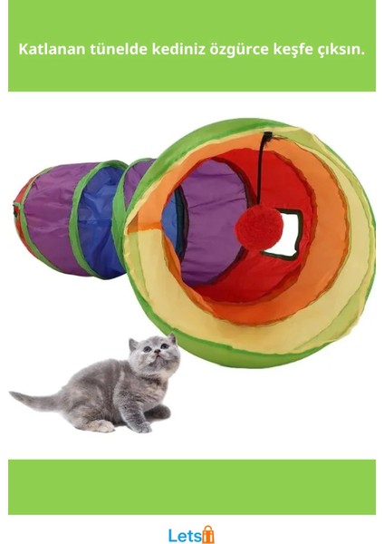 Katlanabilir Naylon Kedi Oyun Tüneli 117 cm Eğlenceli Oyun Alanı fiyatları