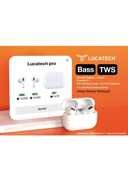 Samsung Galaxy S22 Plus / S22 Ultra / S25 Plus / S25 Ultra Uyumlu Airpods Pro 2. Nesil Bluetooth Kulaklık fırsatları