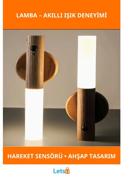 Akıllı Sensörlü Ahşap Tasarımlı Lamba