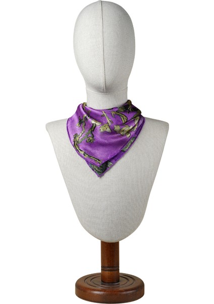 %100 Ipek Bandana FULAR(55X55 Cm) - Vincent Van Gogh (Badem Ağacı Mor) fiyatları