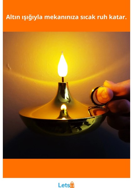 Dekoratif Gold Pilli Mum Lamba LED 11X11CM fiyatları