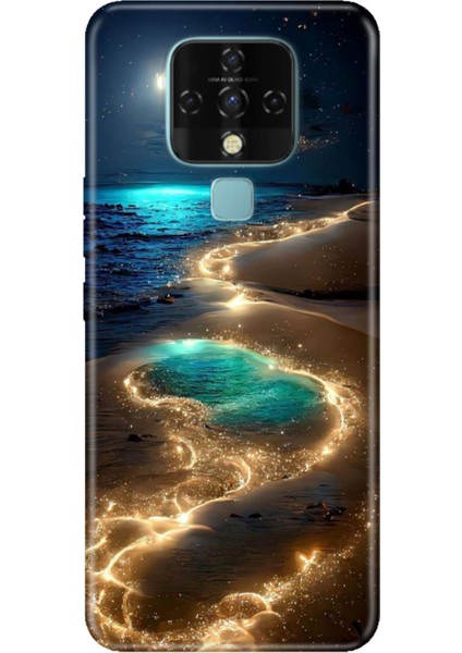 Tecno Camon 16 Uyumlu Kılıf Resimli Desenli Silikon Golden Beach