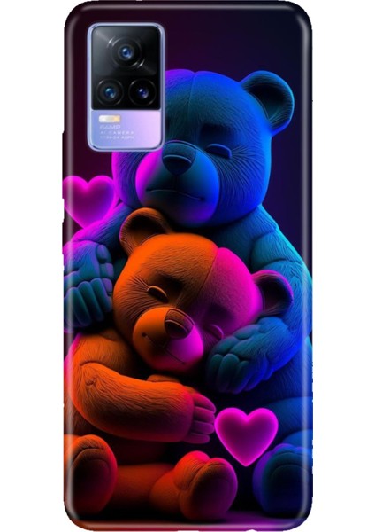 Vivo V21 Uyumlu Kılıf Resimli Desenli Silikon Bear Love