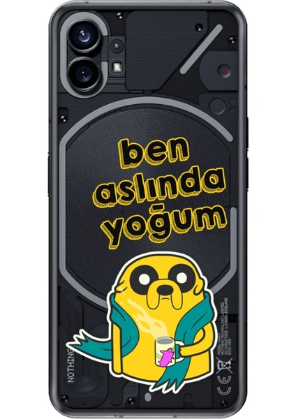Nothing Phone 1 Uyumlu Kılıf Desenli Baskılı Silikon Ben Aslında Yoğum