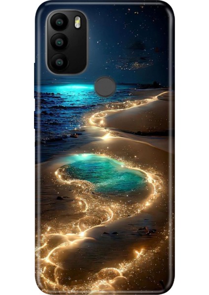 General Mobile Gm 21 Pro Uyumlu Kılıf Resimli Desenli Silikon Golden Beach