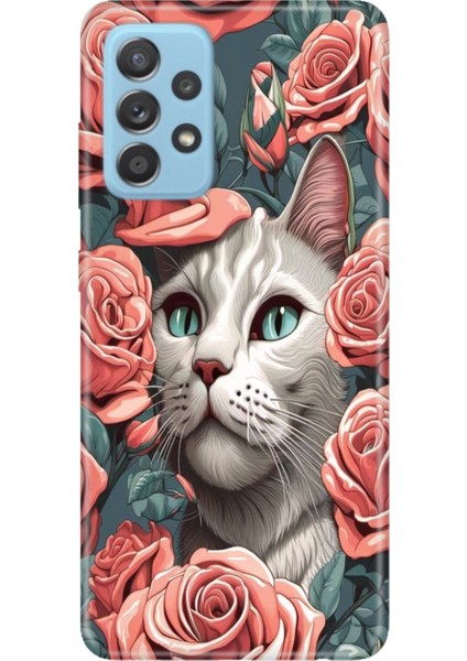Samsung Galaxy A52 Uyumlu Kılıf Resimli Desenli Silikon Canım Kedim