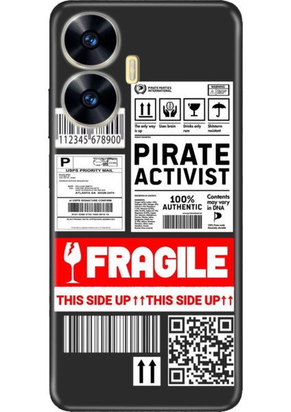 Realme C55 Kılıf Silikon Desenli Resimli Uv Kapak Fragile