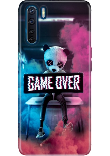 Oppo A91 Uyumlu Kılıf Silikon Desenli Resimli Kapak Game Over