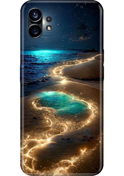Nothing Phone 1 Uyumlu Kılıf Resimli Desenli Silikon Golden Beach