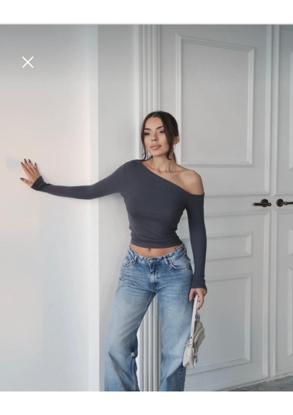 Kadın Tek Omuz Kayık Yaka Modal Kumaş Body modelleri