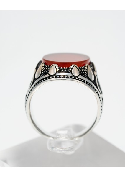 “erkek Gümüş Otantik Desenli Kırmızı Akik Taşlı El Işçiliği Vintage Model Yüzük – Siyah Detaylı 925 Ayar Gümüş” indirimleri