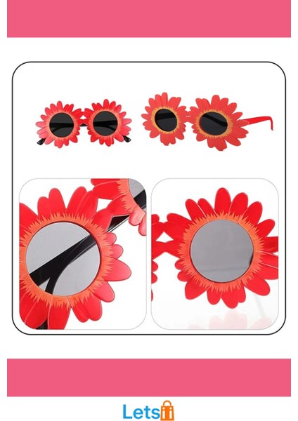 Kırmızı Papatya Şekilli Parti Gözlüğü modelleri