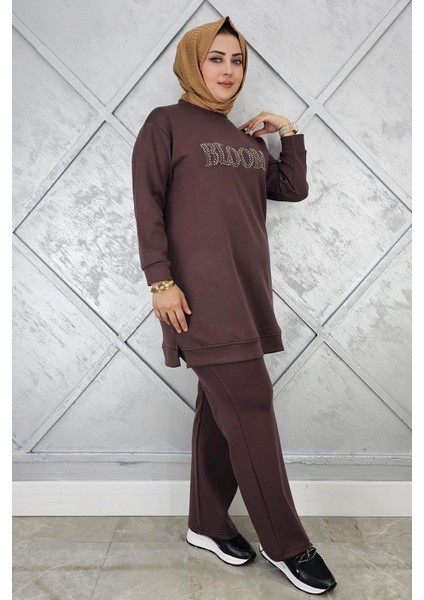 Kadın Taş Baskı Detaylı Tesettür Takım fiyatları