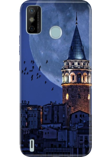 Tecno Spark 6 Go Uyumlu Kılıf Resimli Desenli Silikon Galata Moon