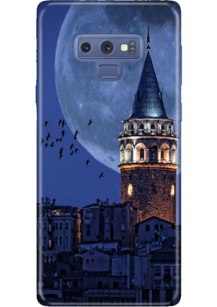 Samsung Galaxy Note 9 Uyumlu Kılıf Resimli Desenli Silikon Galata Moon