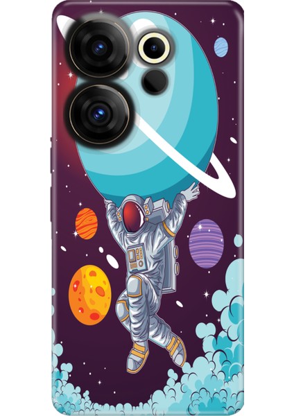Tecno Camon 20 Premier 5g Uyumlu Kılıf Silikon Desenli Resimli Kapak Astronot