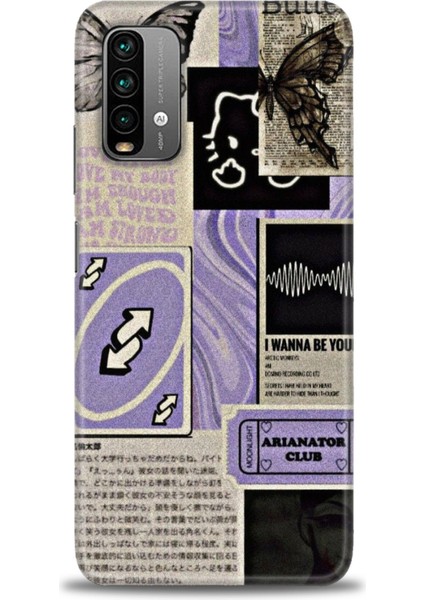 Xiaomi Redmi 9t Hd Baskılı Kılıf + 9h Nano Tam Kaplayan Ekran Koruyucu 208