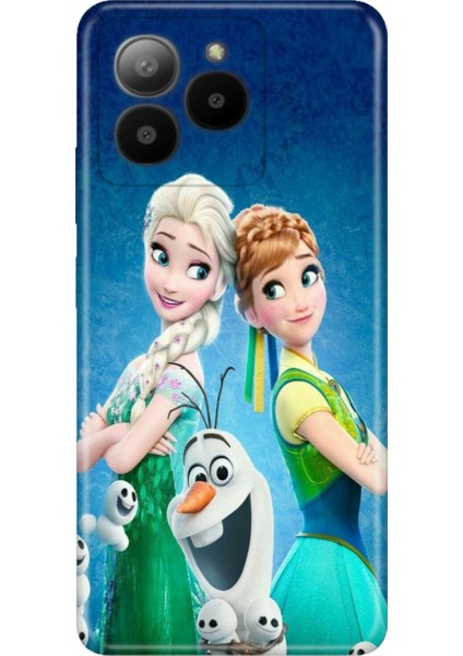 Omix X7 Uyumlu Kılıf Resimli Desenli Silikon Elsa Anna Olaf