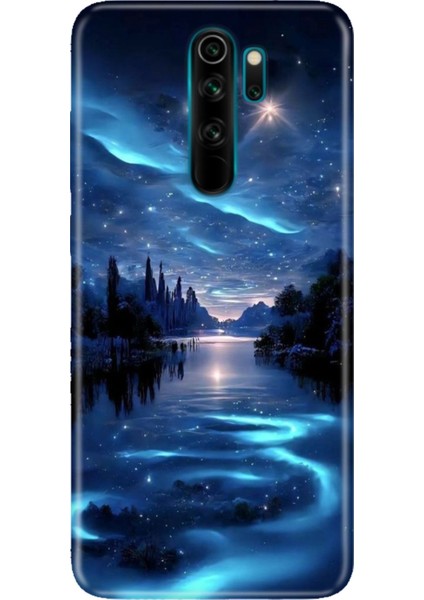 Xiaomi Redmi Note 8 Pro Uyumlu Kılıf Resimli Desenli Silikon Gece Yarısı