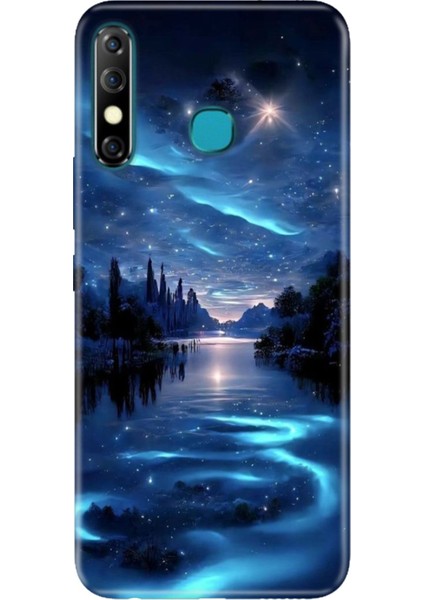 Infinix Hot 8 Uyumlu Kılıf Resimli Desenli Silikon Gece Yarısı