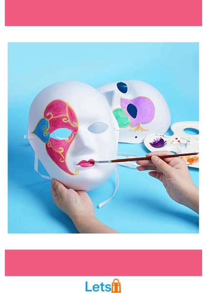 Beyaz Renk Boyanabilir Anonim Tam Yüz Cosplay Maske 24X18 cm fırsatları