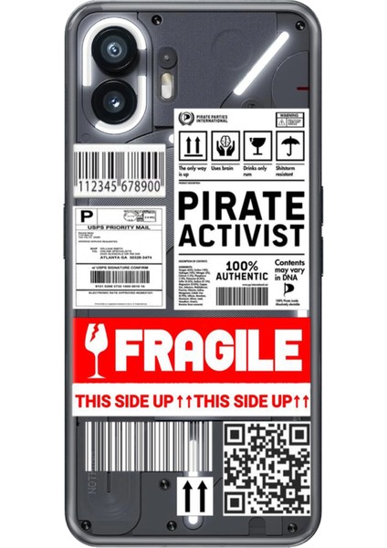 Nothing Phone 2 Uyumlu Kılıf Şeffaf Baskılı Silikon Resimli Fragile