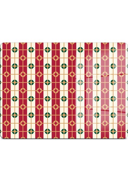 Cam Kesme Tahtası ve Sunumluk Kırmızı Beyaz Geometrik Desenli 20X30 cm fiyatları