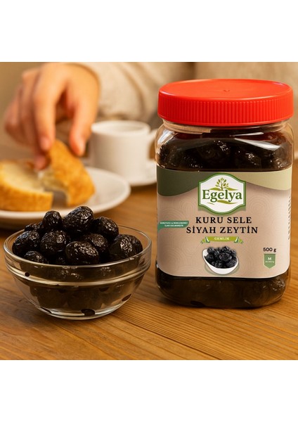 Doğal Kuru Sele Siyah Zeytin 500 G (Gemlik Tipi – Katkısız) indirimleri