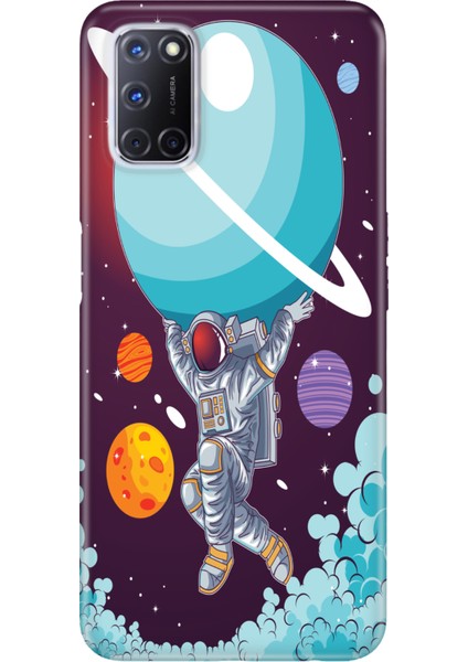 Oppo A52 A72 A92 Uyumlu Kılıf Silikon Desenli Resimli Kapak Astronot