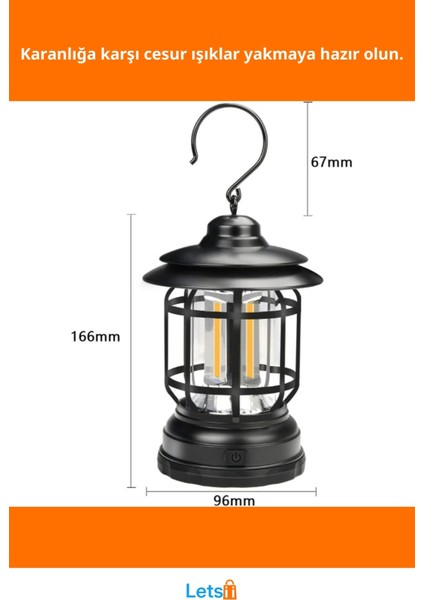Retro Tasarımlı 500 Lümen LED Kamp Lambası fiyatları