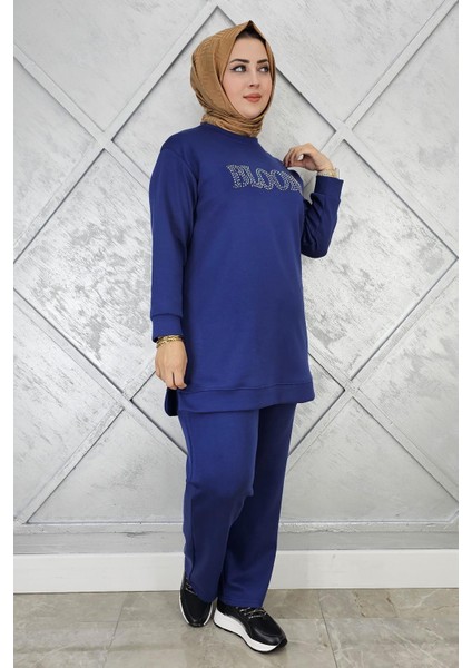 Kadın Taş Baskı Detaylı Tesettür Takım
